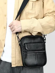 Borsa a tracolla in vera pelle da uomo borsa casual elegante in pelle di mucca borsa