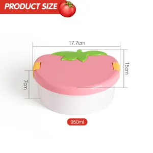 Leuke tomatenvormige bento-doos met een capaciteit van 950 ml voor de lunch van kinderen.