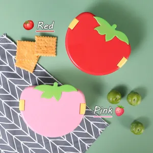 Creatieve tomaat vormige kinderen lunchbox schattig fruit ontwerp voedselcontainer dubbele kleur