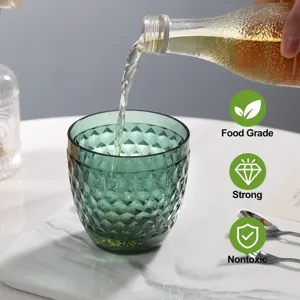 Bicchiere d'Acqua in Plastica di Lusso Creativo Taglio Diamante Trasparente Succo Latte Bicchiere da Bere Casa Viaggio Tumbler Portatile