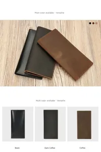 Ανδρικό δερμάτινο πορτοφόλι μακρύ vintage business casual θήκη καρτών και χρημάτων