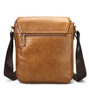 Sac bandoulière en cuir marron pour homme sac messenger vintage sacoche élégante