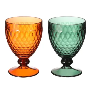 Calice di plastica con motivo a diamante goffrato colorato bicchiere di lusso set