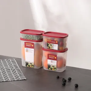 Lebensmittelechter Kunststoff Kühlschrank Aufbewahrungsbox Transparente Lebensmittel Obst Gemüse Frischhaltebehälter Küchen Set