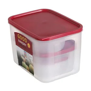 Plastic food storage container set for kitchen refrigerator fresh keeping and vegetable sorting.