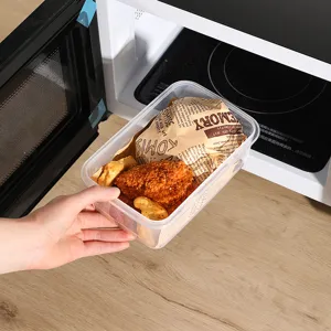1000ML rechteckige Plastik Frischhaltebox, mikrowellengeeignet und gefrierfähig für die Küche.