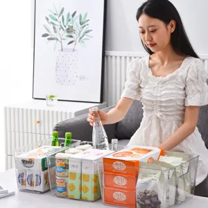 Scatola di immagazzinaggio in plastica trasparente organizer da scrivania per cucina snack.