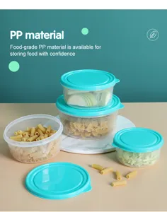 Dettaglio del contenitore rotondo trasparente per alimenti ideale per la cucina domestica.