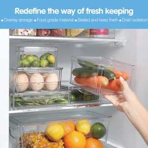 Boîte de rangement transparente pour réfrigérateur organisateur de fruits et légumes