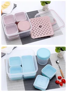Plastic food storage container set microwave safe bento box kitchen organizer 7pcs