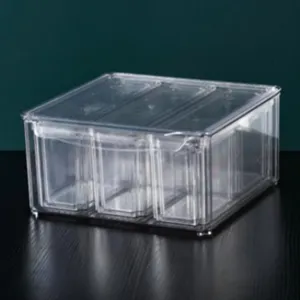 Transparente Plastik Kühlschrank Aufbewahrungsbox Set stapelbar mehrschichtig Küchen Organizer