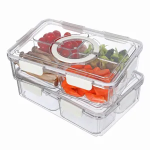 Contenant de stockage de nourriture en plastique transparent organisateur de refrigerateur