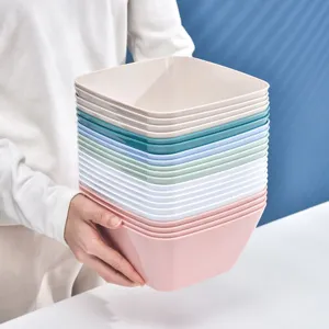 Ciotola quadrata per insalata di frutta in plastica colore macaron contenitore