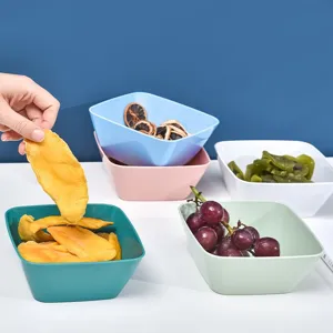 Ciotola per frutta in plastica quadrata insalatiera colore macaron porta snack e caramelle