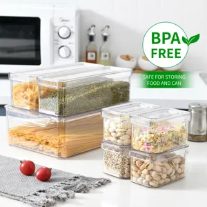 Set 7 Pezzi Contenitori Trasparente in PET per Frigorifero Organizzatore Cucina