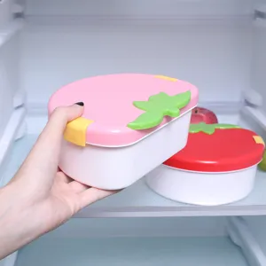 Creatieve Tomaat Vormige Lunchbox Plastic Scheiding Bento Box Magnetron Veilige Voedsel Opslag Container Voor School