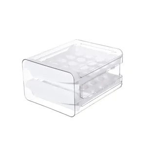 Doppelter Schubladen Eierkasten fur Kuhlschrank transparenter Eierbehalter fur die Kuche