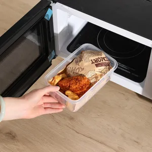 Contenitore per alimenti in plastica trasparente rettangolare microonde sicuro casa