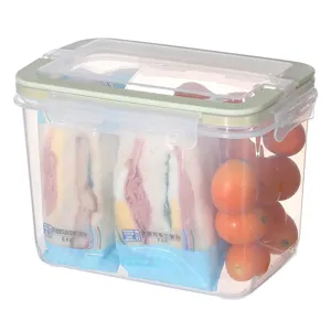 Scatola di conservazione in plastica trasparente con coperchio, contenitore ermetico per cucina.