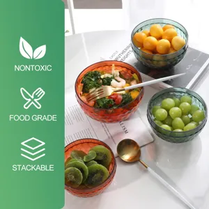Bol à salade transparent diamant de luxe créatif bol de fruits ensemble de vaisselle