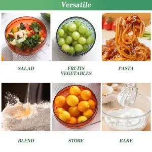 Bol à salade en plastique à motif de diamants, vaisselle polyvalente pour fruits et pâtisserie.