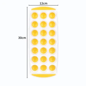 21-cavity ice cube tray with soft silicone bottom for easy release and creative DIY freezing.