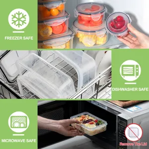 Food grade sealed fresh keeping container set, ideal for refrigerator and kitchen food storage.