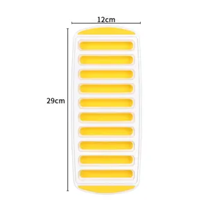 Silicone ice cube tray long strip ice mold flexible bottom easy release kitchen tool