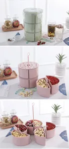 Scatola di immagazzinaggio in plastica impilabile e portatile per snack e frutta fresca