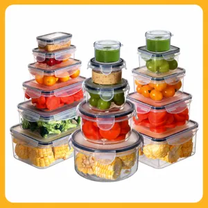 Transparent Plastic Food Storage Containers Set Kitchen Refrigerator Sealed Crisper Box Microwave Safe Meal Prep Container