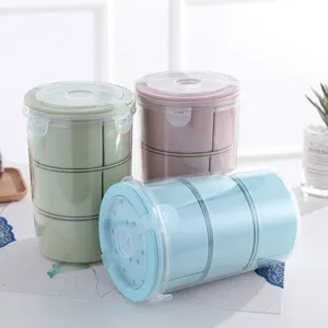 Portapranzo in Plastica Portatile Contenitore per Alimenti Multistrato Contenitore Bento Ermetico Trasparente Per Ufficio Lavoro