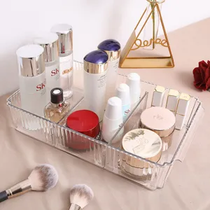 Transparante kunststof cosmetica organizer bureau opbergdoos voor make-up en huidverzorging