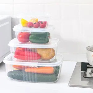 Boîtes de conservation transparentes en plastique lot de 4 avec couvercles empilables