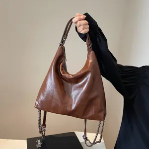 Γυναικείο Vintage Τσάντα Tote από Δέρμα PU Μεγάλης Χωρητικότητας Μόδα Patchwork Μαλακή Τσάντα Ώμου Commuter Handbag