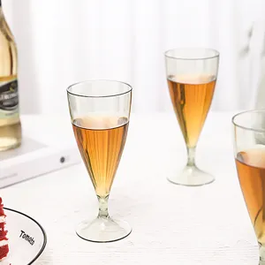 Clear plastic goblets wine glasses cocktail cups for party outdoor travel use 4pcs set
