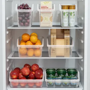Transparente Kunststoff Kühlschrank Aufbewahrungsbox, multifunktionaler Gemüse und Obst Behälter.