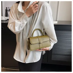 Kleine olijfgroene crossbody tas, stijlvolle handtas met handvat voor dames dagelijks.