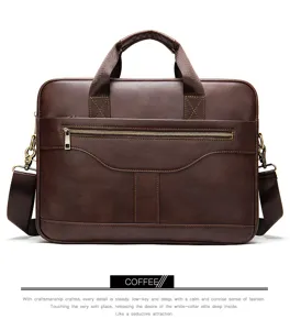 Borsa uomo in vera pelle ventiquattrore business porta pc leggera marrone elegante.