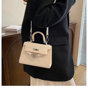 Elegante bolso de mano Kelly para mujer, bolso cruzado chic de piel sintética para diario.