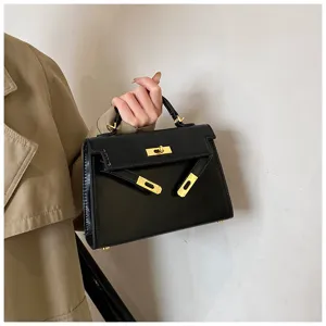 Joli sac a main noir en cuir verni style vintage pour femme sac bandouliere de mode