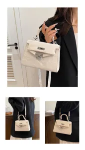 Bolso de mano elegante para mujer bolso de hombro diseño trapezoidal clásico bolso cruzado
