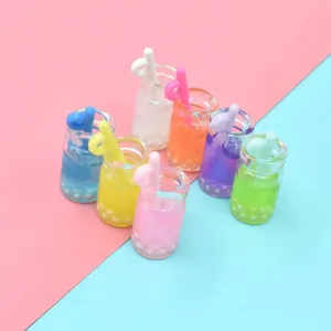 Bunte Miniatur-Bubble-Tea-Harzflaschen für DIY-Bastelarbeiten und Puppenhäuser