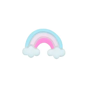 Dreifarbiger Regenbogen- und Wolken-DIY-Zubehör aus Harz für Haarclips und Hüllen