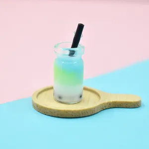 Realistisches Miniatur-Bubble-Tea-Getränkemodell aus Harz für DIY-Puppenhaus- und Bastelzubehör