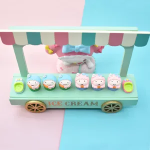 Miniature Little Twin Stars resin accessories displayed on a toy ice cream cart