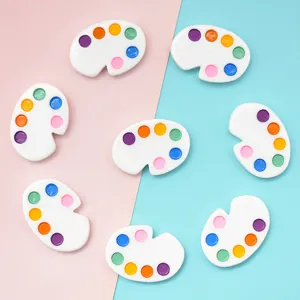 Miniature Simulation Paint Palette Resin Charms For DIY Phone Case Cream Glue Decoration Microlandscape Ornaments Arts Crafts Supplies