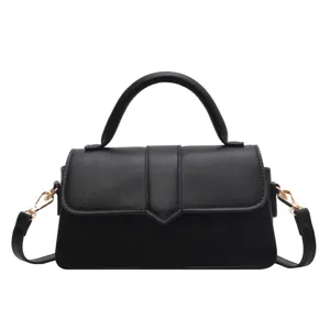 Modieuze zwarte handtas voor dames elegante PU lederen schoudertas kleine crossbody tas chique