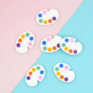 Cute miniature resin paint palette charms for DIY crafts and phone case decoration