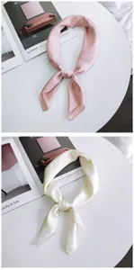 Elegant solid color silk square scarf for women, perfect for stylish neckwear and fashion styling.