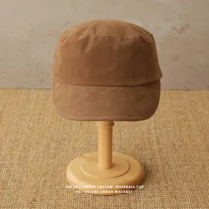 Retro suede flat top cap for women, vintage British style newsboy hat, warm autumn winter.